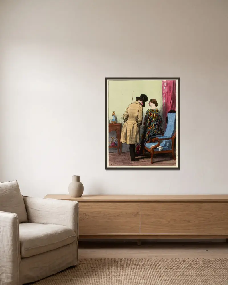 Du hast keinen Sou mehr von Paul Gavarni gerahmt an einer Wand