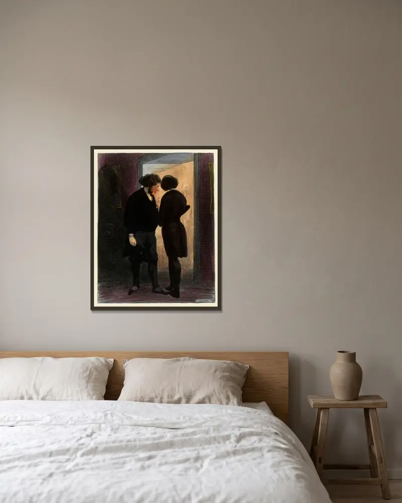 Ser ni där i andra kvadriljen: diamantax av Paul Gavarni inramad på en vägg
