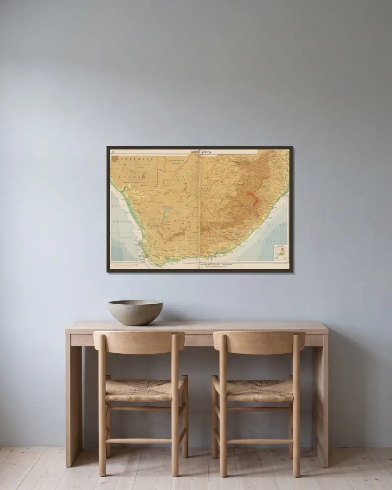 South Africa av John Paul Goode inramad på en vägg