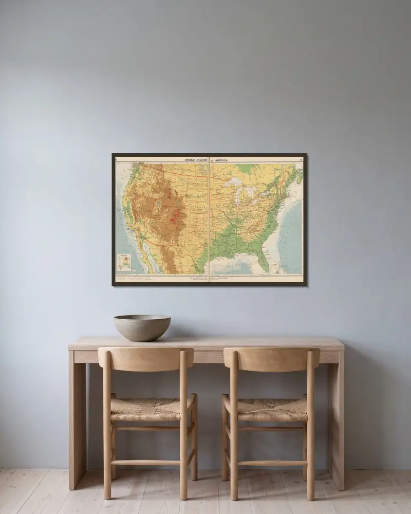 United States of America av John Paul Goode inramad på en vägg
