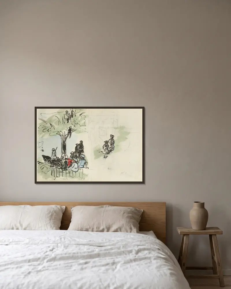 14. Juli 1919, Place de l’Étoile an der Ecke der Champs-Élysées, fünf Uhr morgens, 1919 – Nr. 2 von Paul Goute gerahmt an einer Wand