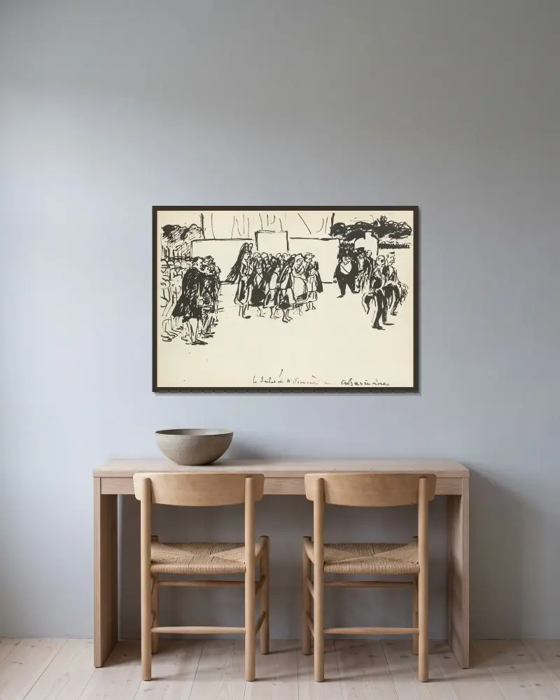 Défilé du 14 juillet 1919 Le salut de M. Poincaré aux alsaciennes av Paul Goute inramad på en vägg