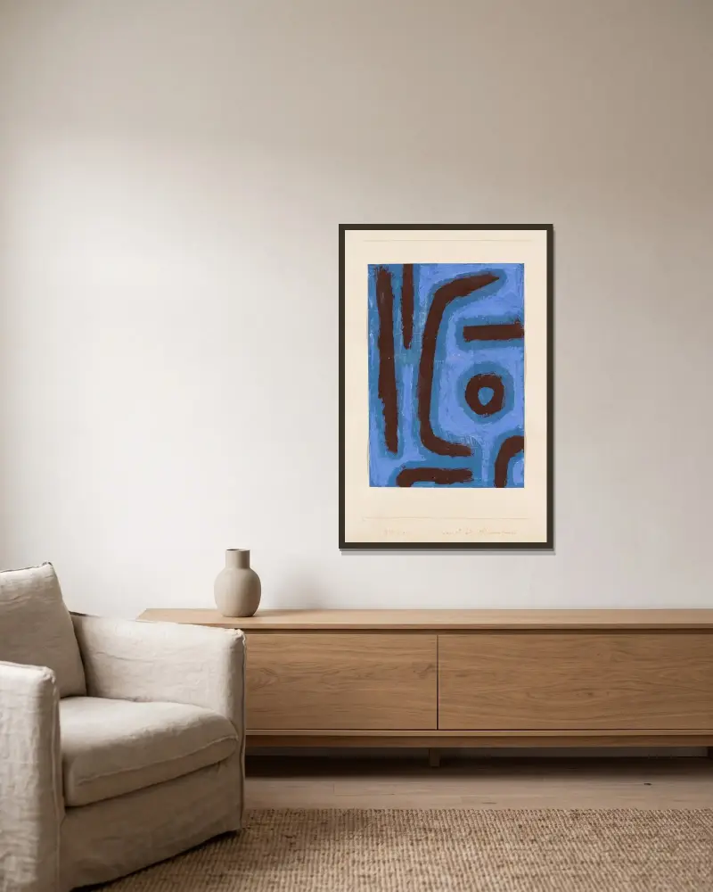 Akkord für ein Blumentheater av Paul Klee inramad på en vägg