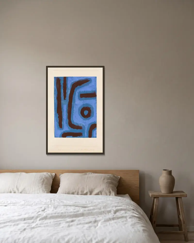 Akkord für ein Blumentheater av Paul Klee inramad på en vägg