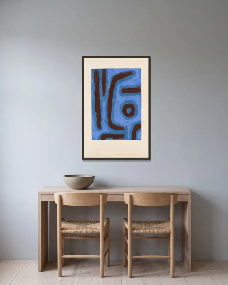 Akkord für ein Blumentheater av Paul Klee inramad på en vägg