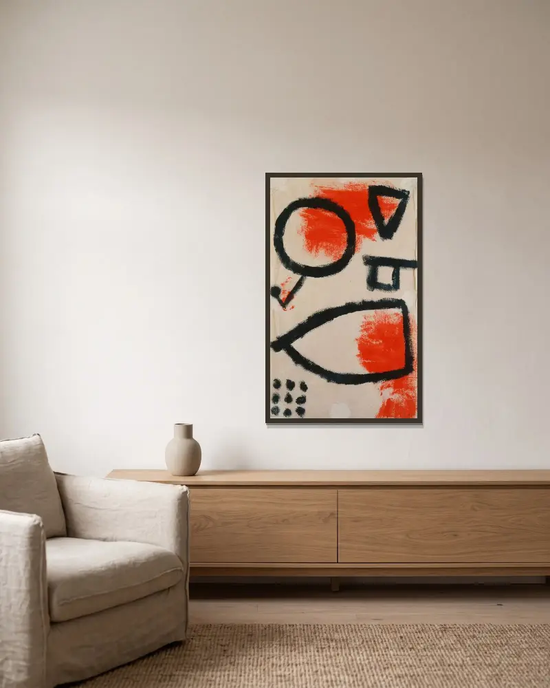 Alea jacta von Paul Klee gerahmt an einer Wand