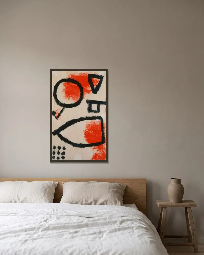 Alea jacta von Paul Klee gerahmt an einer Wand