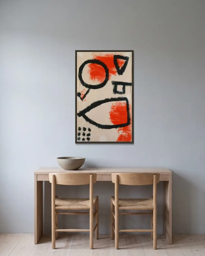 Alea jacta von Paul Klee gerahmt an einer Wand