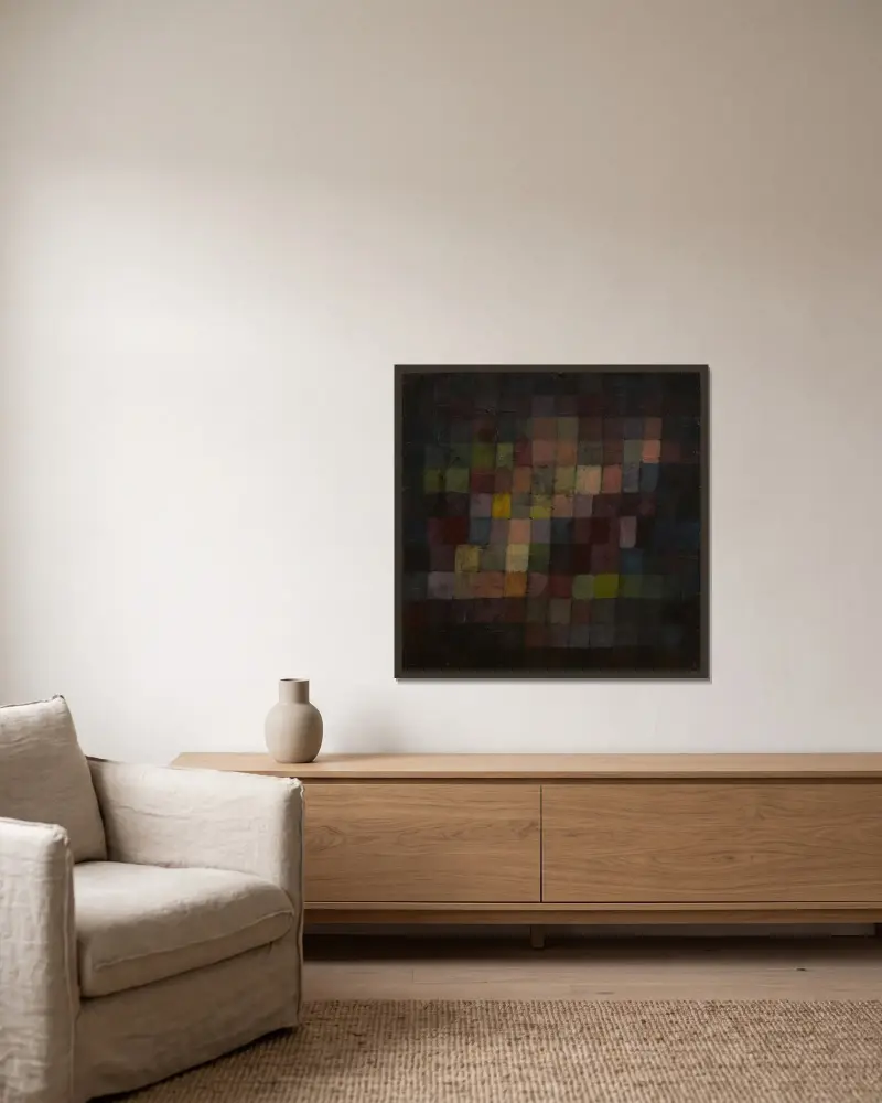 Uraltes Lied von Paul Klee gerahmt an einer Wand