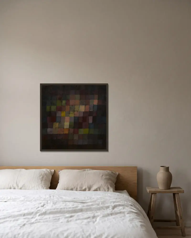 Uraltes Lied von Paul Klee gerahmt an einer Wand