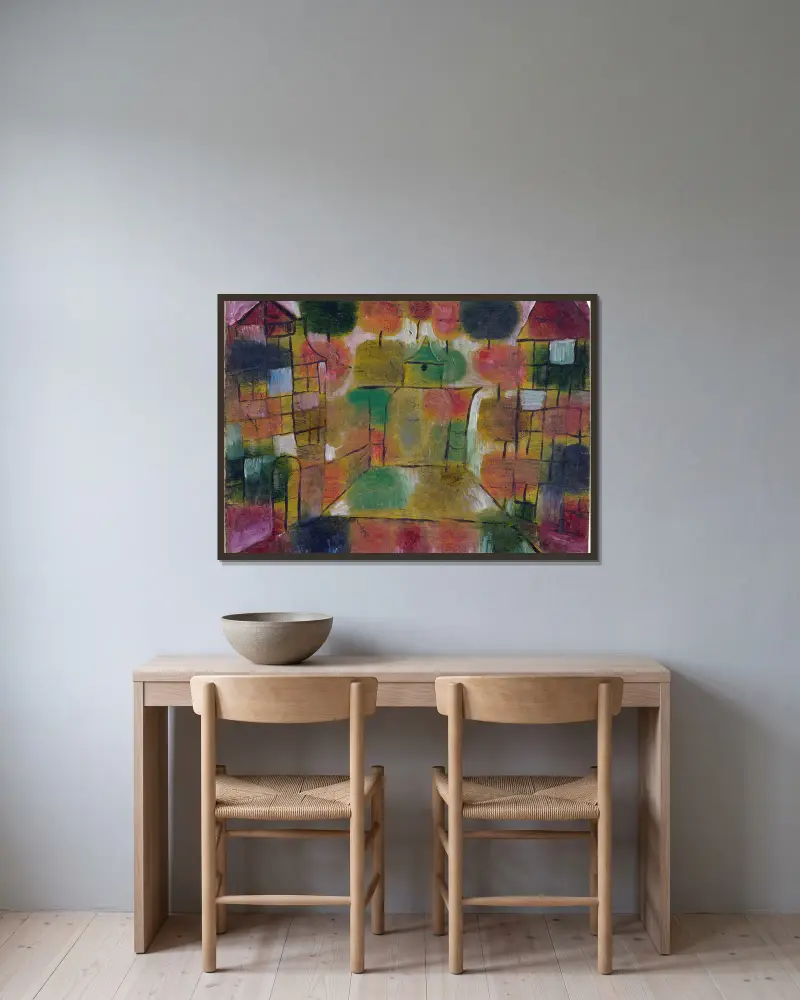 Drzewo i architektura – rytmy, Paul Klee w ramie na ścianie