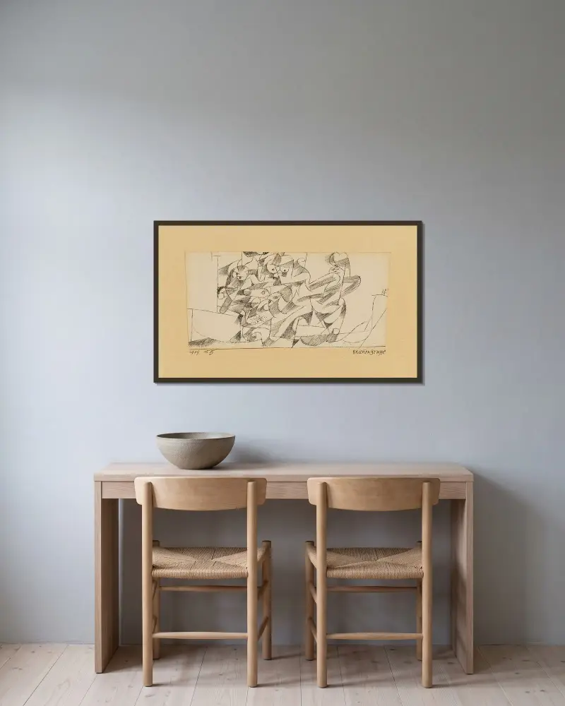 Skupina fontán, Paul Klee v rámu na stěně