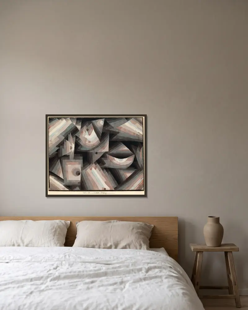 Kristallgradation von Paul Klee gerahmt an einer Wand