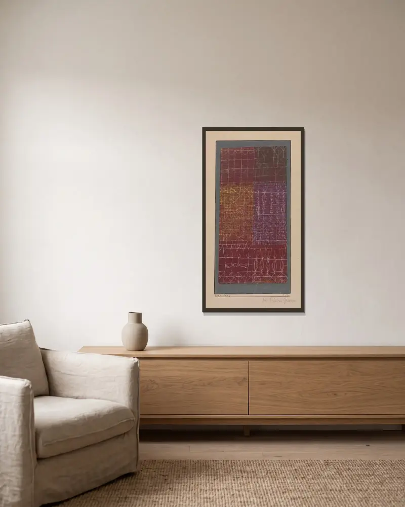 Vorhang von Paul Klee gerahmt an einer Wand