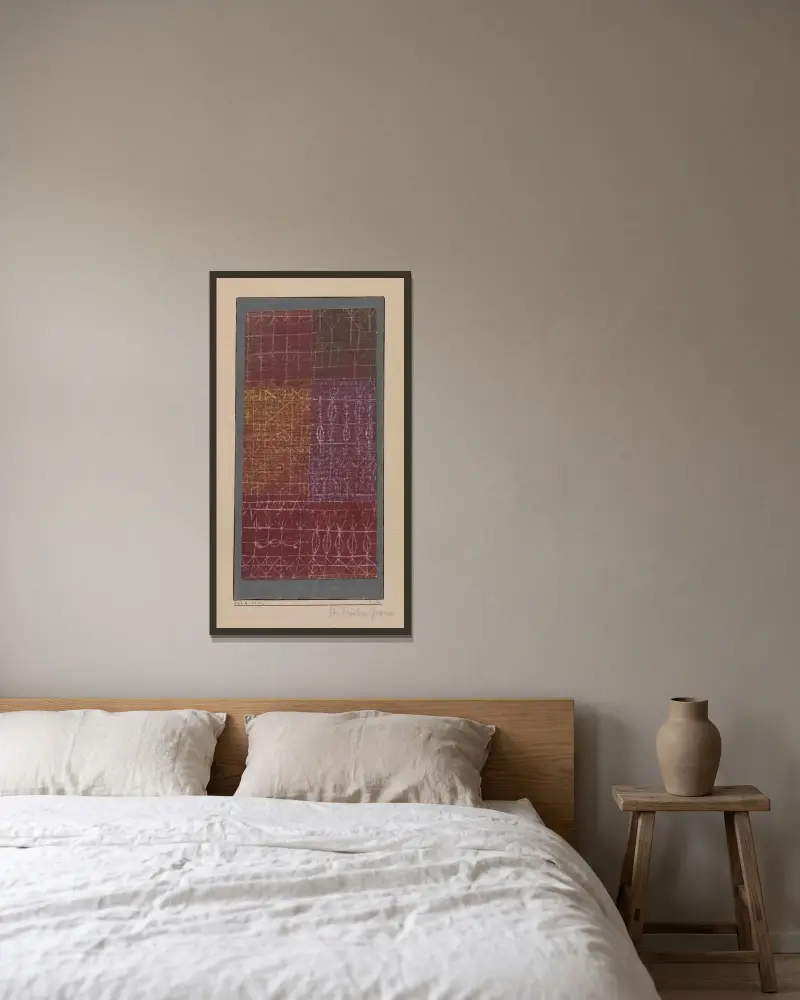 Vorhang von Paul Klee gerahmt an einer Wand