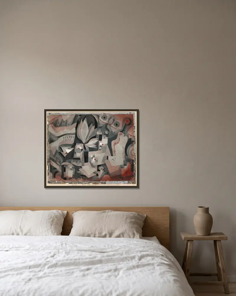 Suchá chladná zahrada, Paul Klee v rámu na stěně