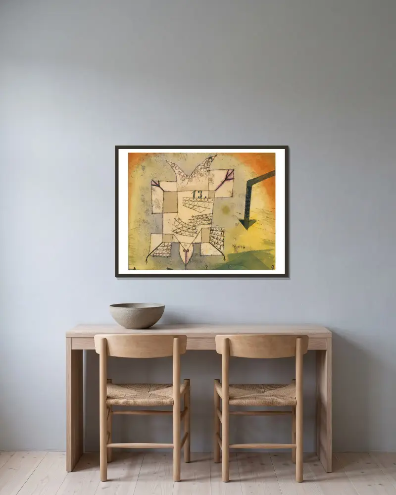 Padající pták, Paul Klee v rámu na stěně