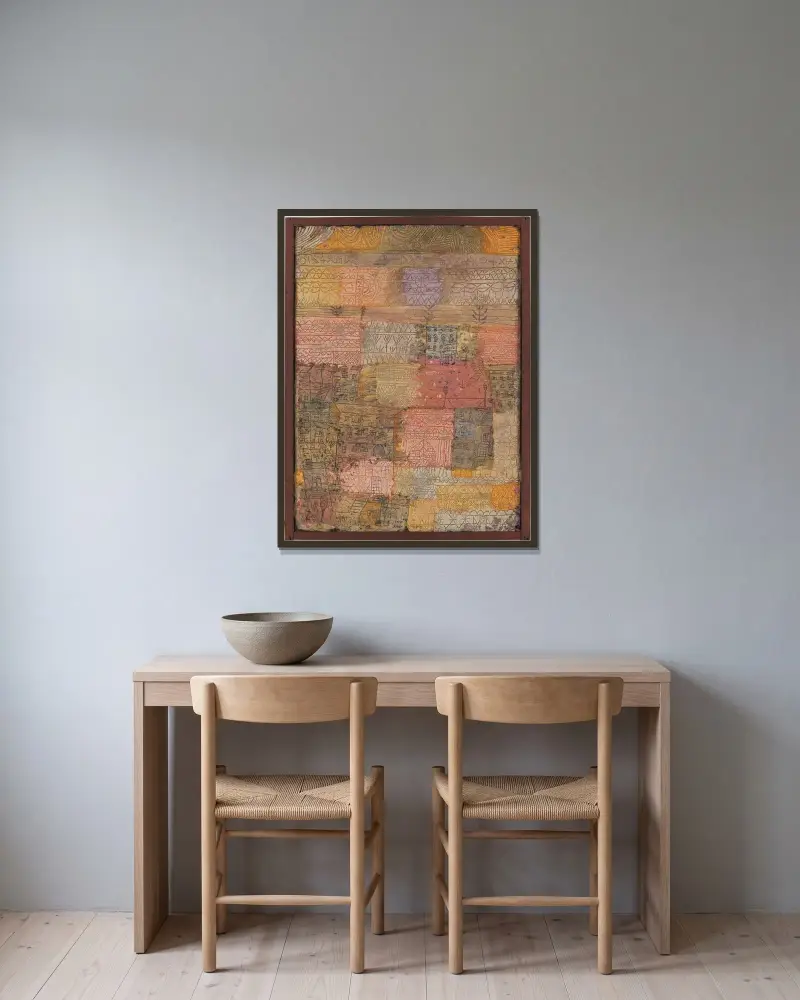 Florentinisches Villen Viertel av Paul Klee inramad på en vägg