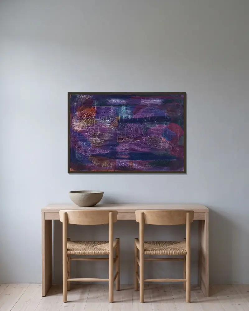 Úprava říčního toku, Paul Klee v rámu na stěně