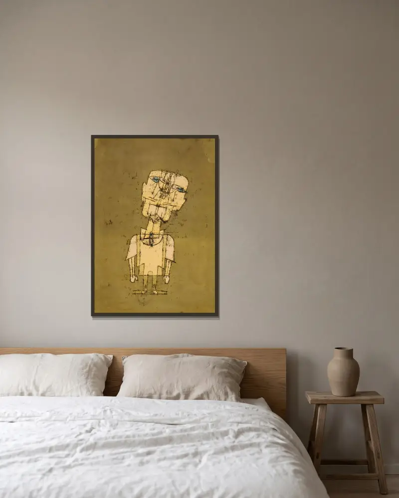 Gespenst eines Genies von Paul Klee gerahmt an einer Wand