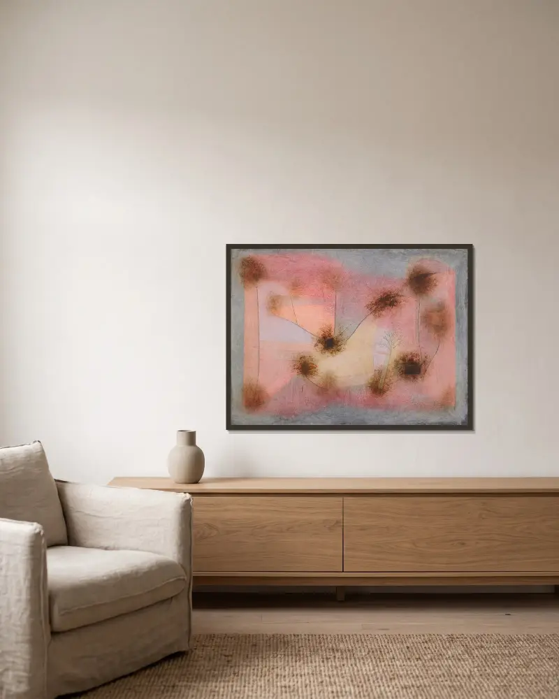 Harte Pflanzen von Paul Klee gerahmt an einer Wand