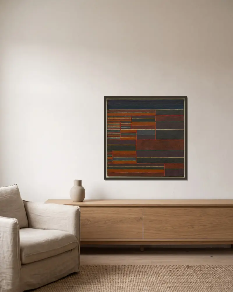 V šesti současných prahách, Paul Klee v rámu na stěně