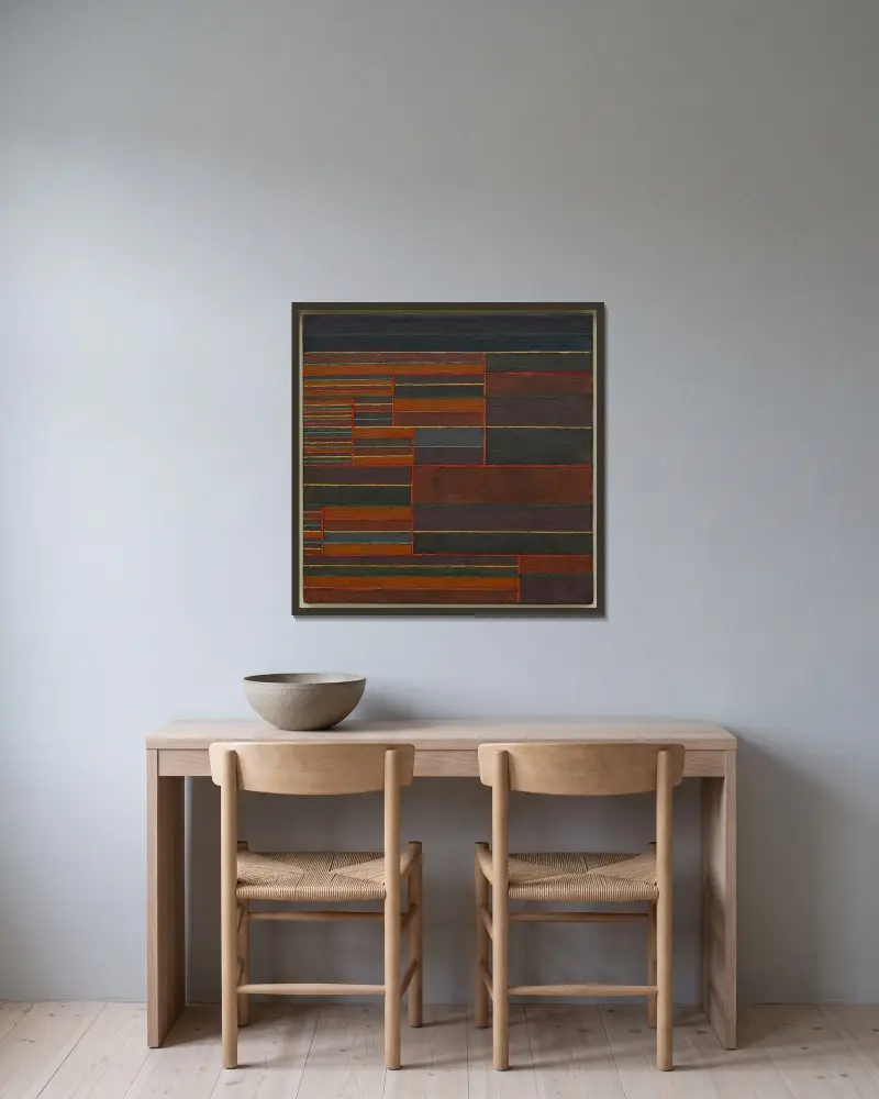 V šesti současných prahách, Paul Klee v rámu na stěně
