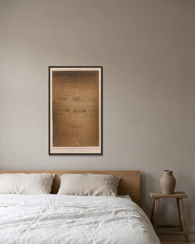 Nápis, Paul Klee v rámu na stěně