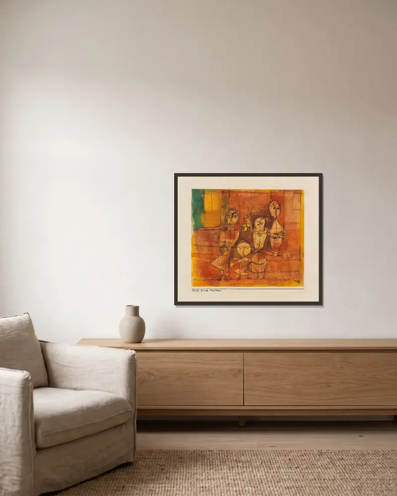 Kinder und Hund, 1920 – Nr. 2 von Paul Klee gerahmt an einer Wand
