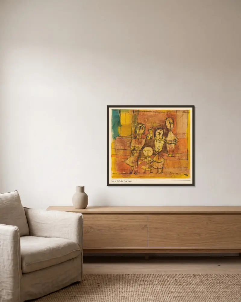 Kinder und Hund, 1920 – Nr. 1 von Paul Klee gerahmt an einer Wand