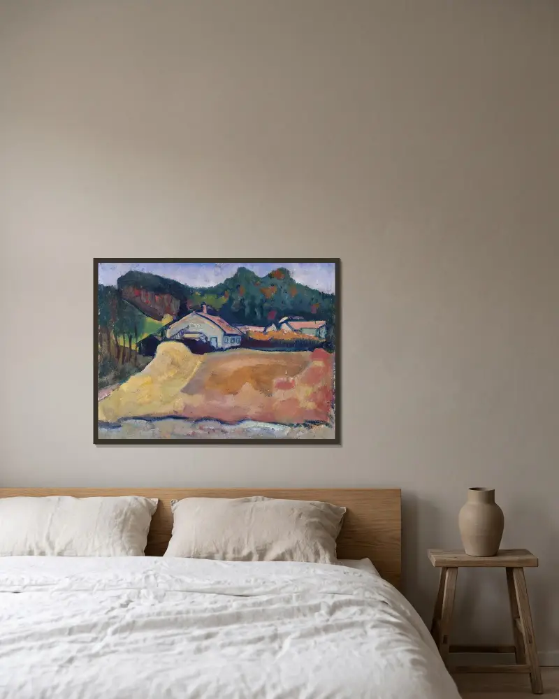 Landschaft von Paul Klee gerahmt an einer Wand