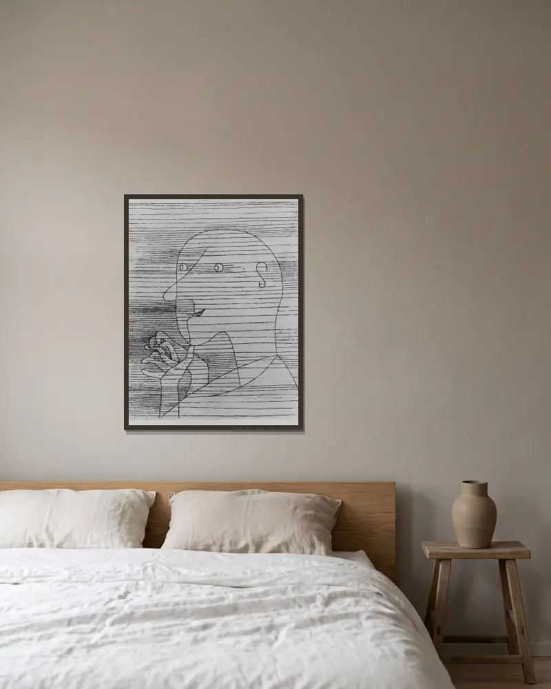 Stary człowiek liczy, Paul Klee w ramie na ścianie