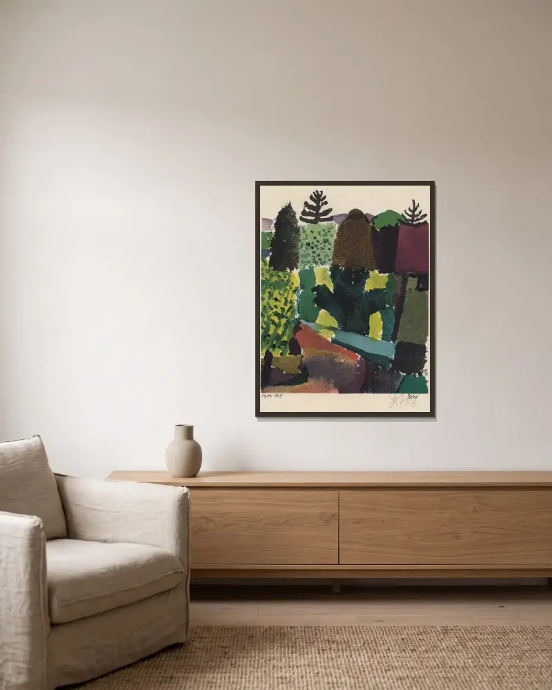 Park von Paul Klee gerahmt an einer Wand