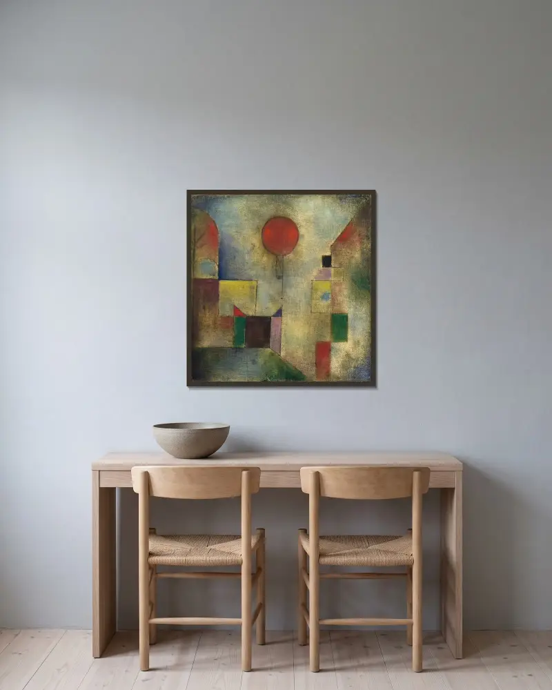 Červený balon, Paul Klee v rámu na stěně