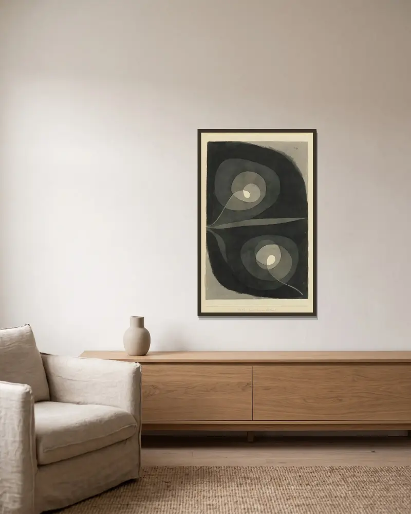 Spiralschraubenblüten I von Paul Klee gerahmt an einer Wand