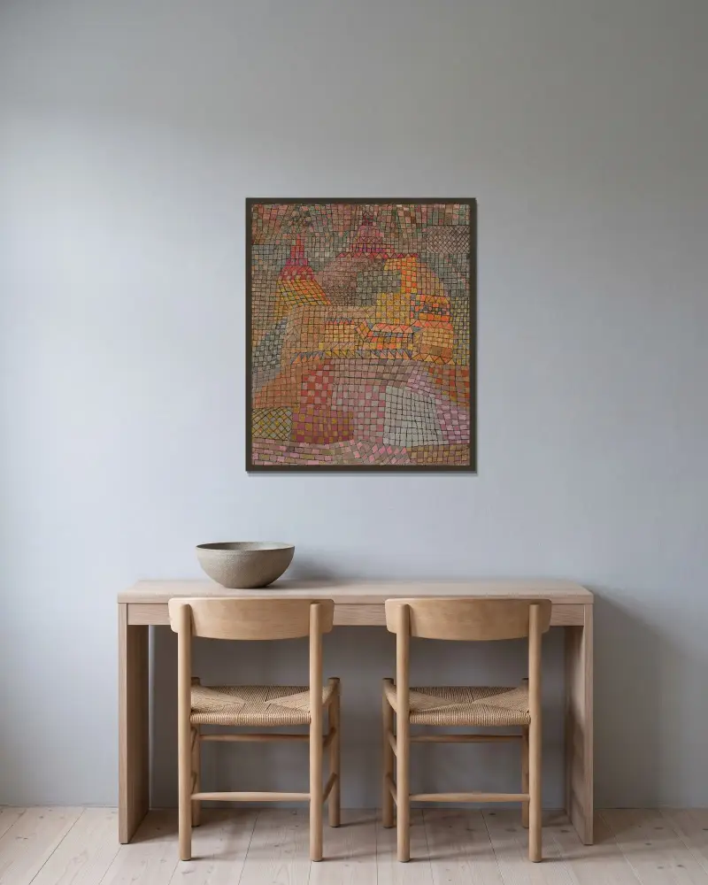 Stadtburg Kr. von Paul Klee gerahmt an einer Wand