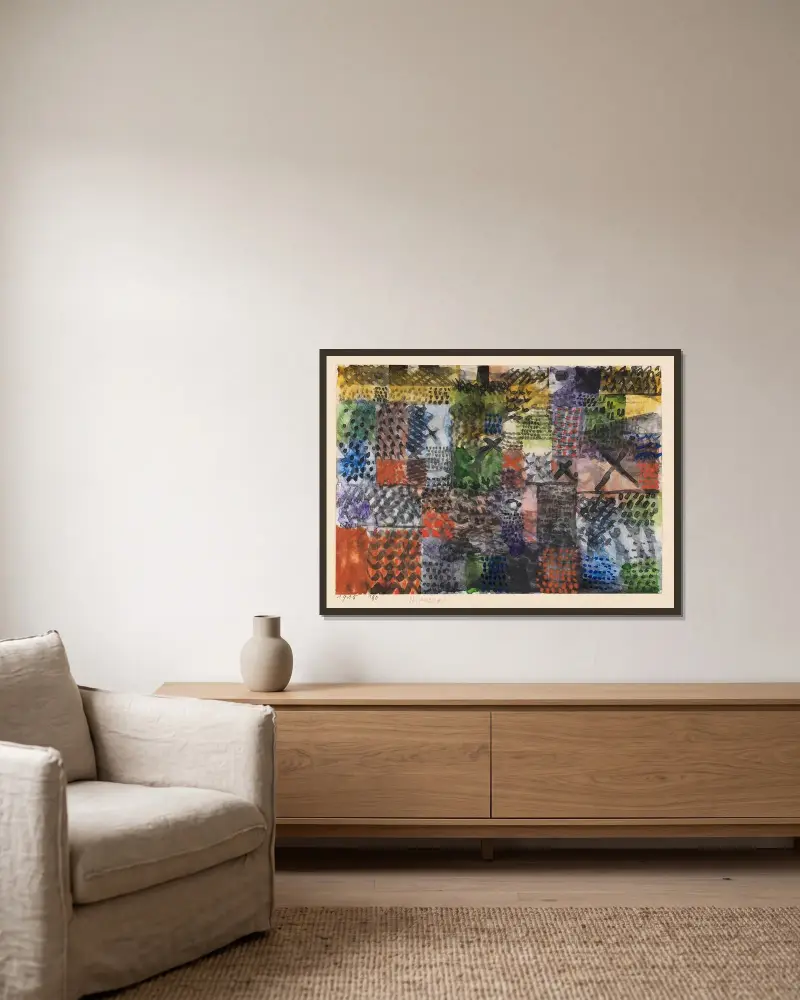 Haft, Paul Klee w ramie na ścianie