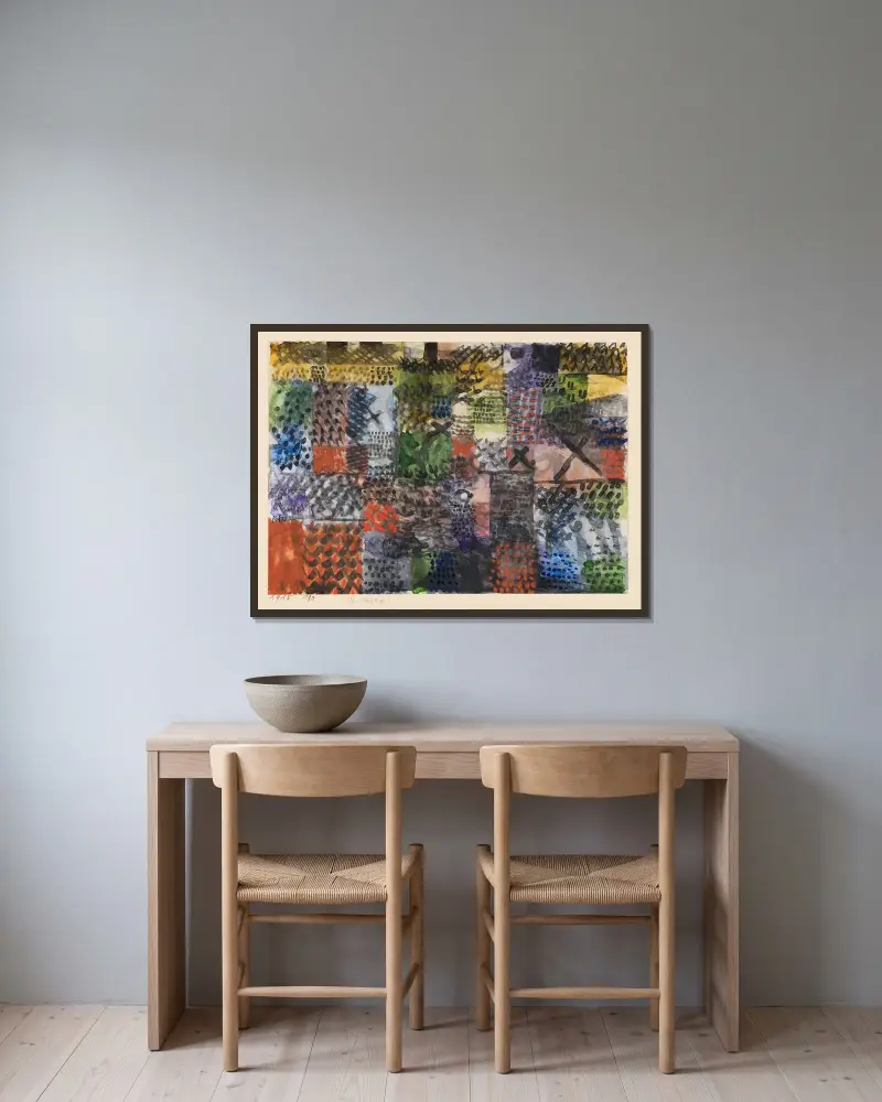 Haft, Paul Klee w ramie na ścianie