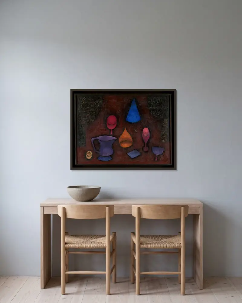 Martwa natura, Paul Klee w ramie na ścianie