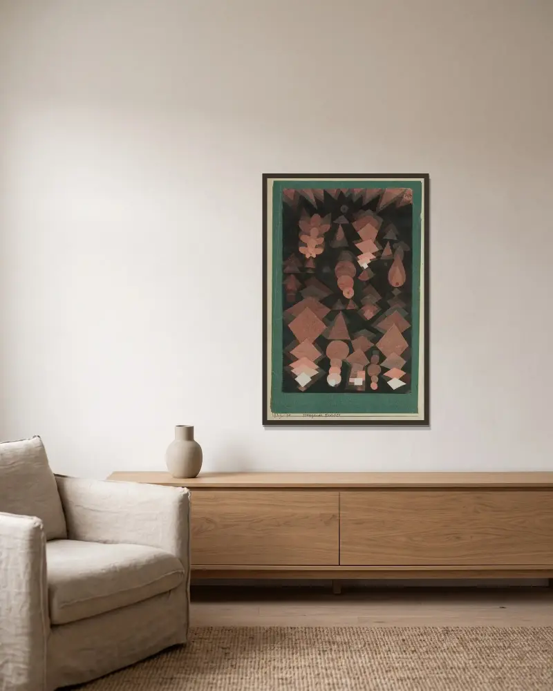 Zawieszony owoc, Paul Klee w ramie na ścianie