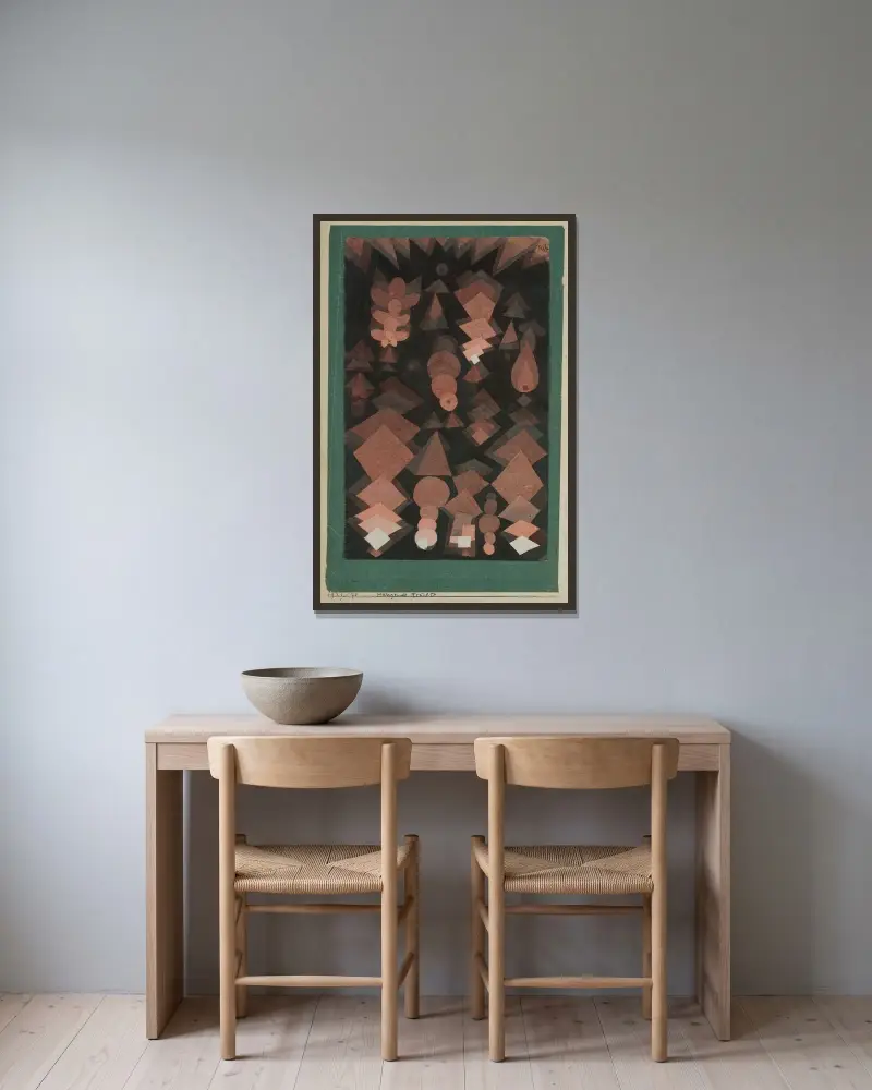 Zawieszony owoc, Paul Klee w ramie na ścianie