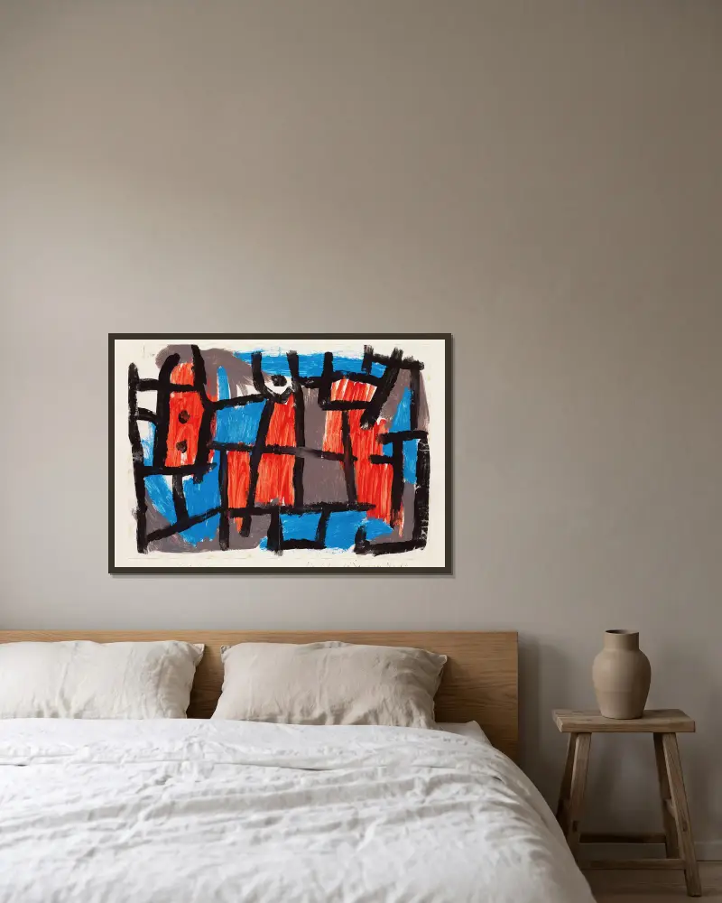 Die Stunde vor einer Nacht von Paul Klee gerahmt an einer Wand