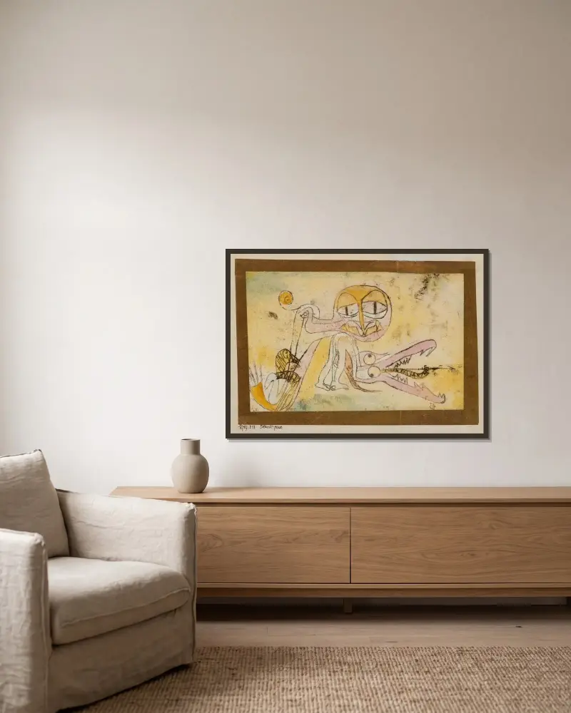 Die Heuchler von Paul Klee gerahmt an einer Wand