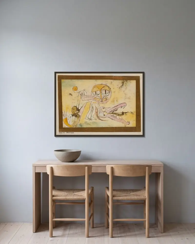 Die Heuchler von Paul Klee gerahmt an einer Wand
