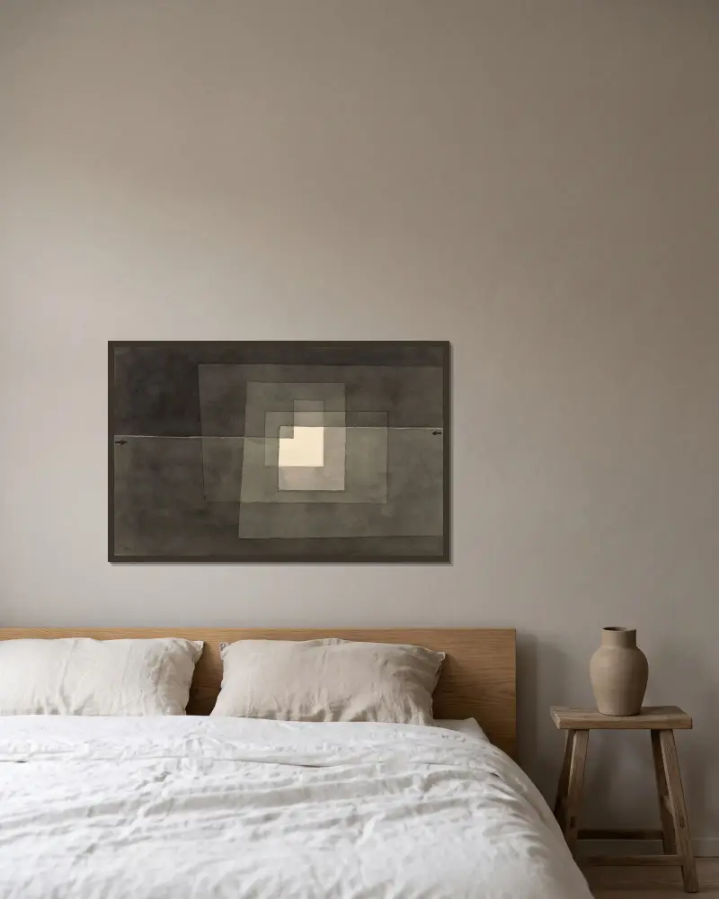Zwei Wege von Paul Klee gerahmt an einer Wand