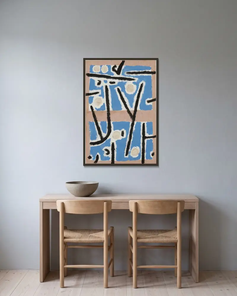 Bez názvu, 1938, Paul Klee v rámu na stěně