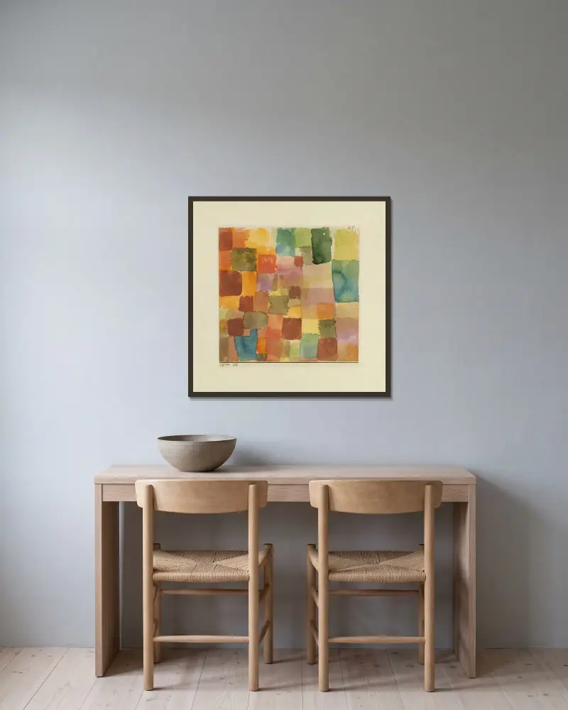 Bez názvu, 1914 – Nr. 2, Paul Klee v rámu na stěně