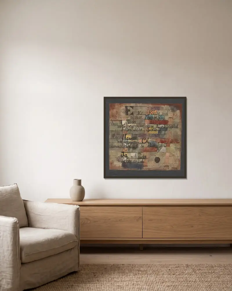 (Z Písně písní) Verze II., Paul Klee v rámu na stěně
