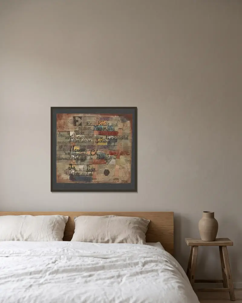 (Z Písně písní) Verze II., Paul Klee v rámu na stěně