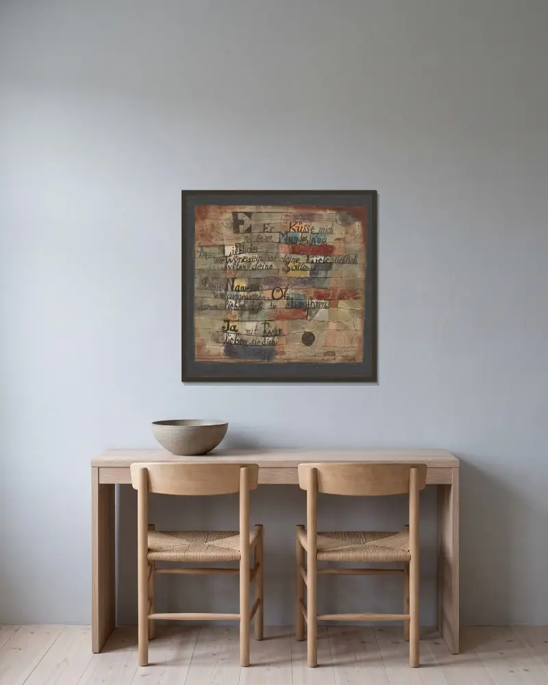 (Z Písně písní) Verze II., Paul Klee v rámu na stěně